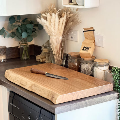 Extra Large Live Edge Oak Chopping Board