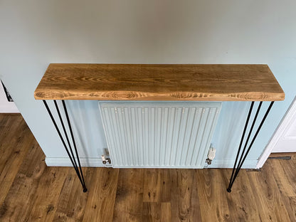 Rustic Hall Console Table with Hairpin Legs