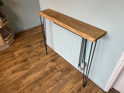 Rustic Hall Console Table with Hairpin Legs