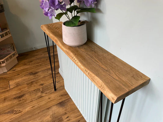 Rustic Hall Console Table with Hairpin Legs