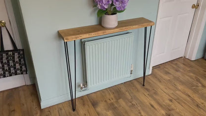 Rustic Hall Console Table with Hairpin Legs